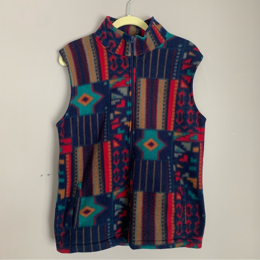 Vintage Bay Club Pattern Fleece Vest